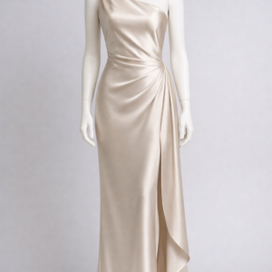 Elegant Satin Draped Gown