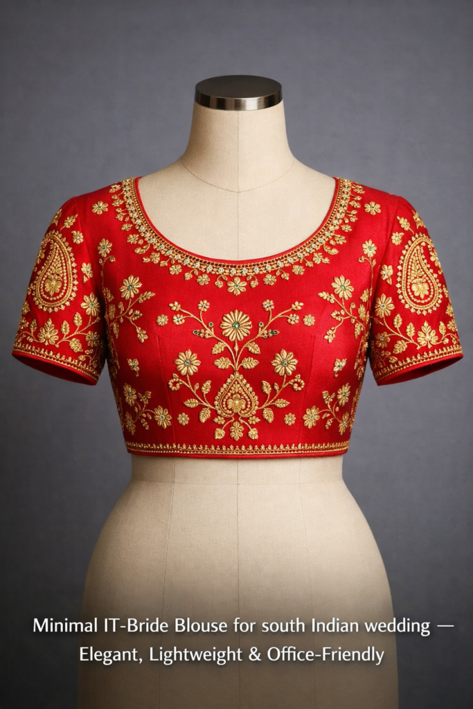 Floral Aari work blouse.