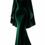 Cape-Sleeve Evening Gown