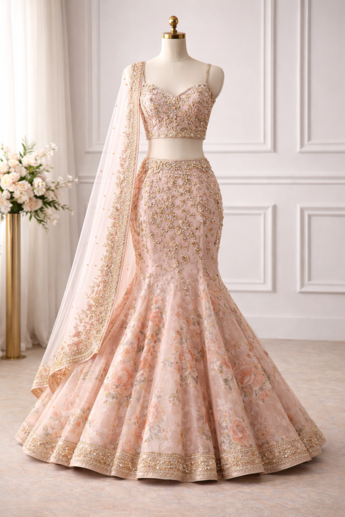 Mermaid (Fish-Cut) Lehenga – Fully Customised