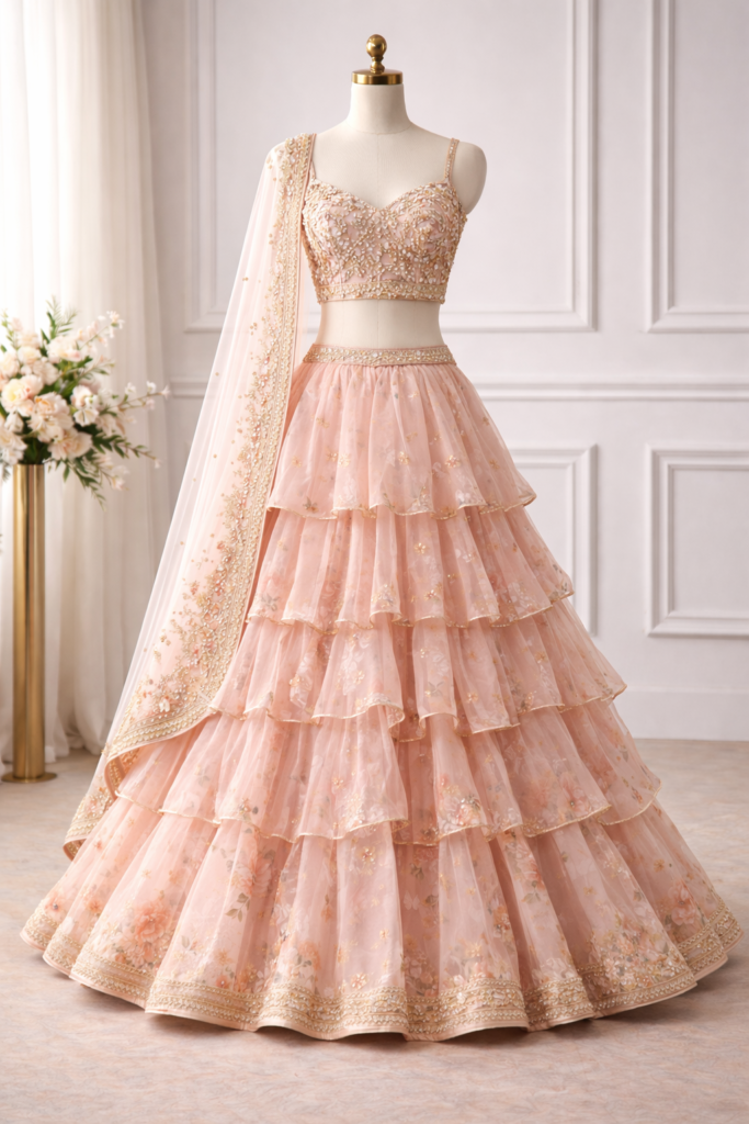 Layered Lehenga – Fully Customised