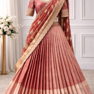 Traditional Pattu Pavadai (Fine Pleated Lehenga) – Fully Customised