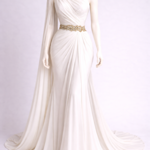 Neoclassical Draped Couture Gown