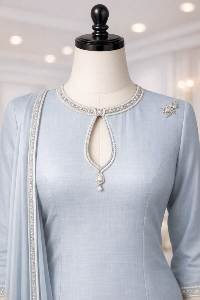 Keyhole Neck – Premium Office Wear Elegance