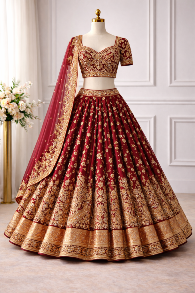 Bridal Lehenga – Heavy Aari Work