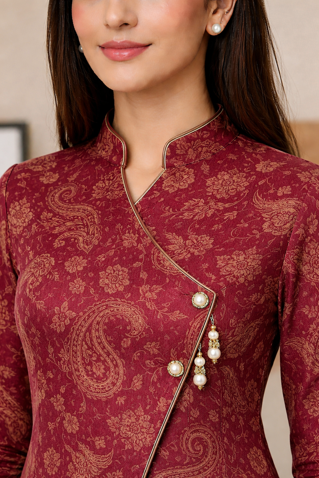 Semi-Collar Angrakha Neck – Premium Corporate Ethnic Formal