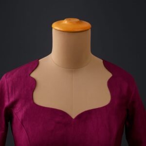 Geometrical Curve Neck Designer Blouse.