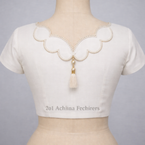 Pearl Scallop Back Neck Blouse