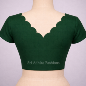 Scallop V Back Neck Blouse