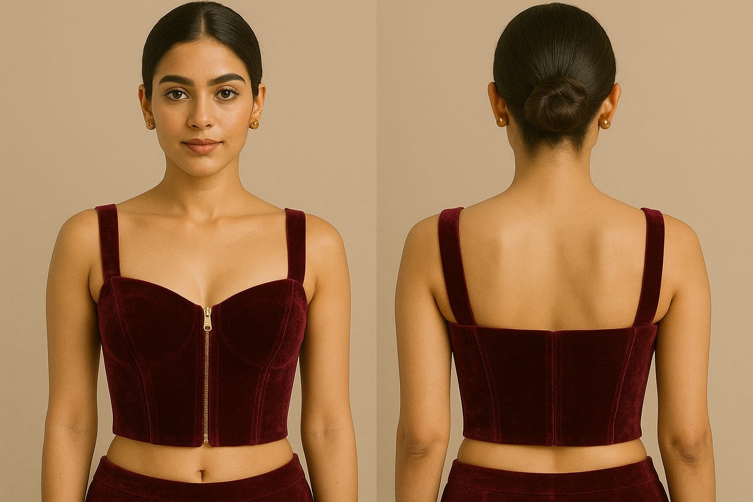 Back Square Neck & Front Sweetheart Blouse