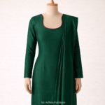 Bottle green tight fit churidhar with contrast piping U neck stitching Chennai